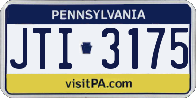 PA license plate JTI3175