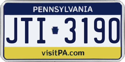 PA license plate JTI3190