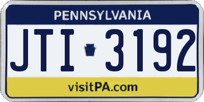 PA license plate JTI3192