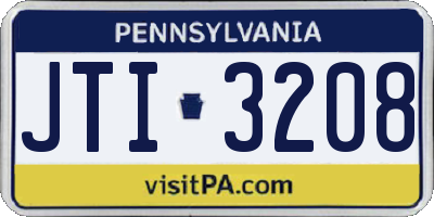 PA license plate JTI3208