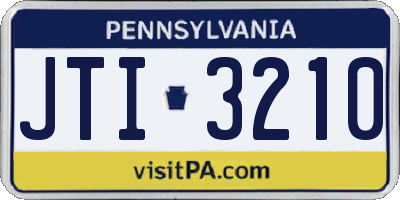 PA license plate JTI3210