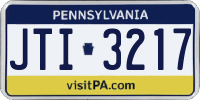 PA license plate JTI3217