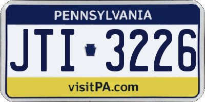 PA license plate JTI3226