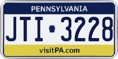 PA license plate JTI3228