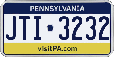 PA license plate JTI3232