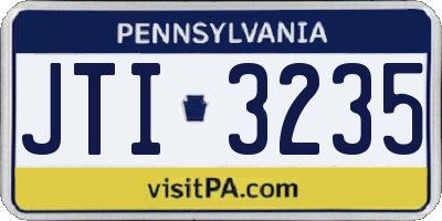 PA license plate JTI3235