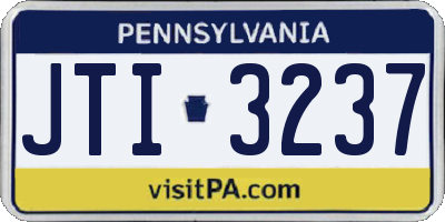 PA license plate JTI3237
