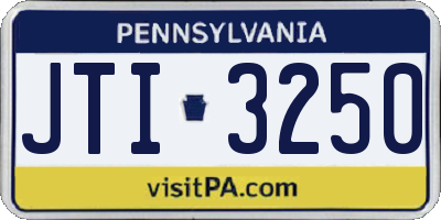 PA license plate JTI3250