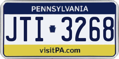 PA license plate JTI3268