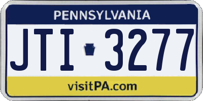 PA license plate JTI3277