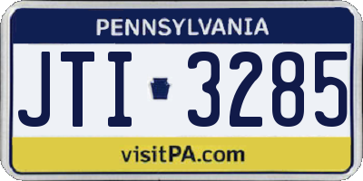 PA license plate JTI3285