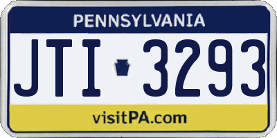 PA license plate JTI3293