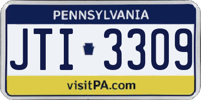 PA license plate JTI3309