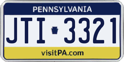 PA license plate JTI3321
