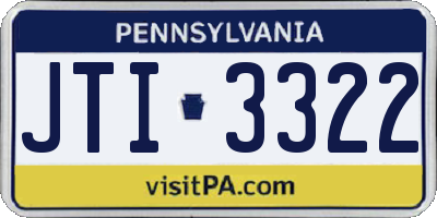 PA license plate JTI3322