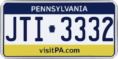 PA license plate JTI3332