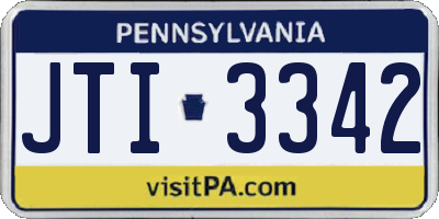 PA license plate JTI3342