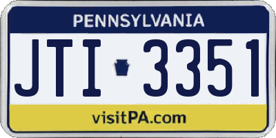 PA license plate JTI3351