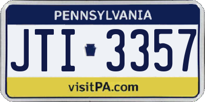 PA license plate JTI3357
