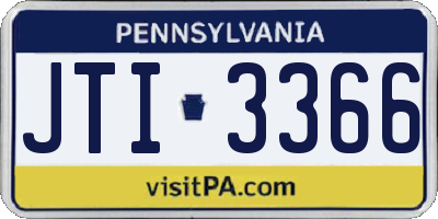 PA license plate JTI3366
