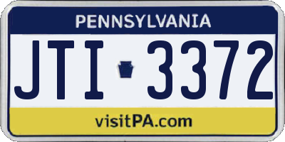 PA license plate JTI3372