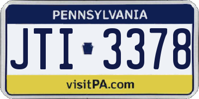 PA license plate JTI3378
