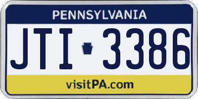 PA license plate JTI3386