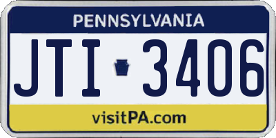PA license plate JTI3406