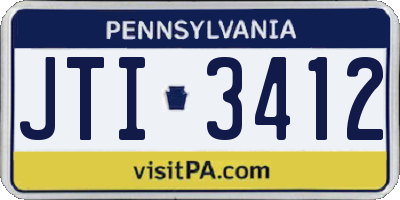 PA license plate JTI3412