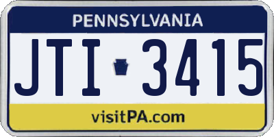 PA license plate JTI3415