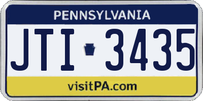 PA license plate JTI3435