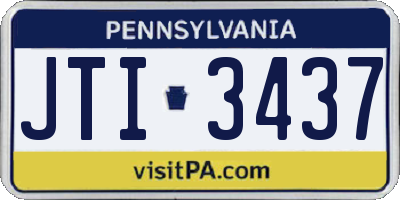 PA license plate JTI3437