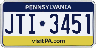 PA license plate JTI3451