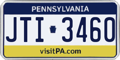 PA license plate JTI3460