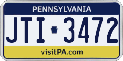 PA license plate JTI3472