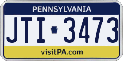 PA license plate JTI3473