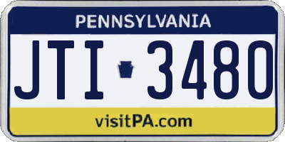 PA license plate JTI3480