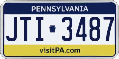 PA license plate JTI3487