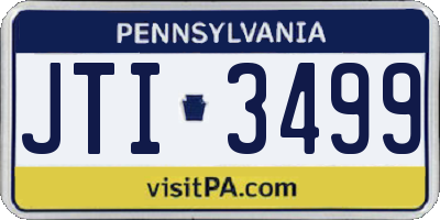 PA license plate JTI3499