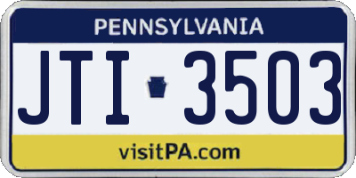 PA license plate JTI3503