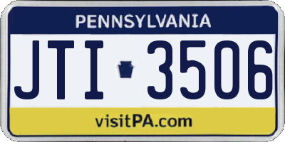 PA license plate JTI3506