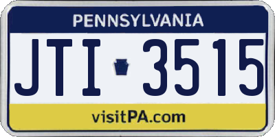 PA license plate JTI3515