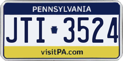 PA license plate JTI3524
