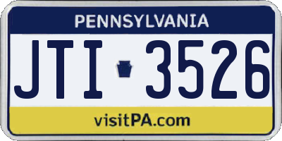 PA license plate JTI3526