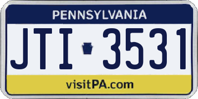 PA license plate JTI3531