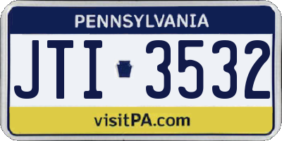 PA license plate JTI3532