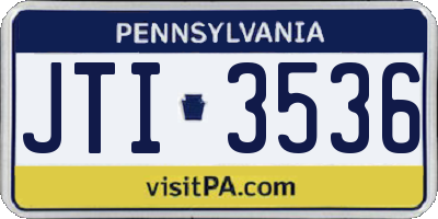 PA license plate JTI3536