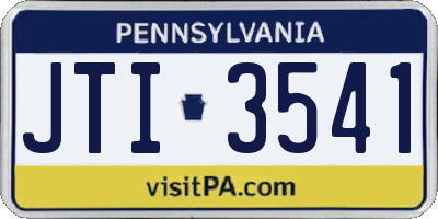 PA license plate JTI3541