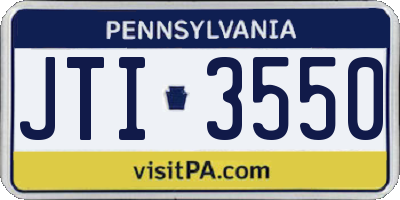 PA license plate JTI3550