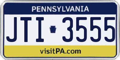 PA license plate JTI3555